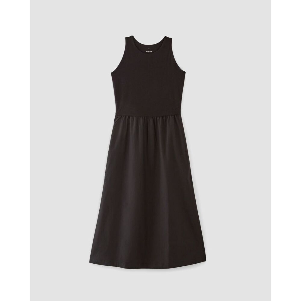 Everlane Supima Cotton High Neck Riviera Dress Black Sleeveless Size Small NWT